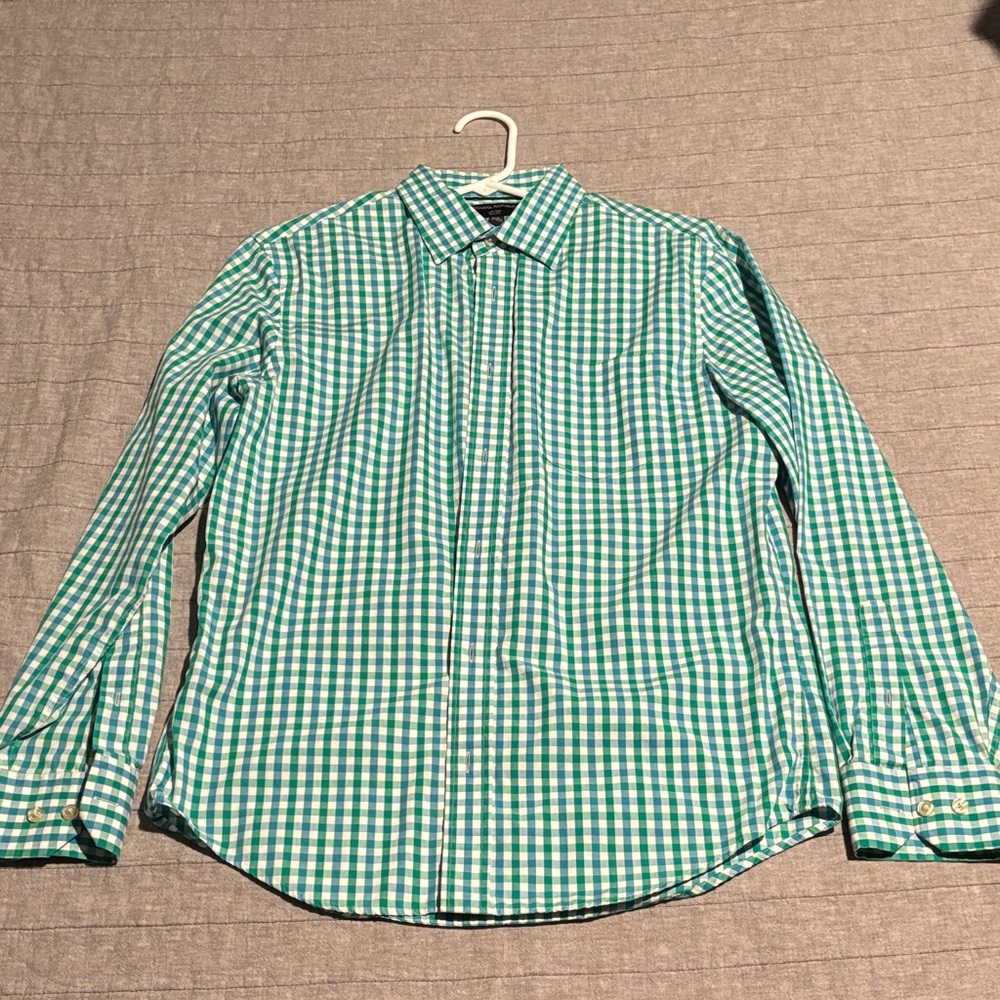 Banana Republic Green Checkered Men's Shirt